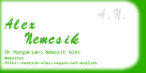 alex nemcsik business card